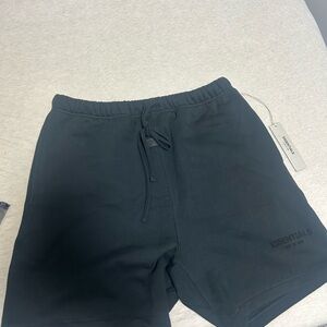 Essentials Black Athletic Shorts with Elastic Waistband